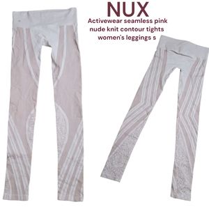 Nux Activewear seamless knit contour compression tights blush nude women's S